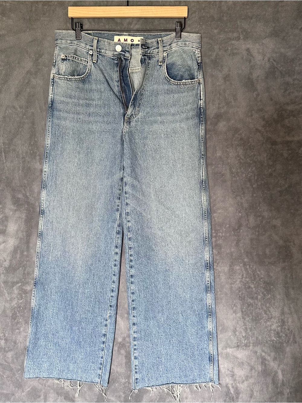 AMO Frida Aspiration High Waist Wide Leg Jeans 30 made in Los Angeles USA
